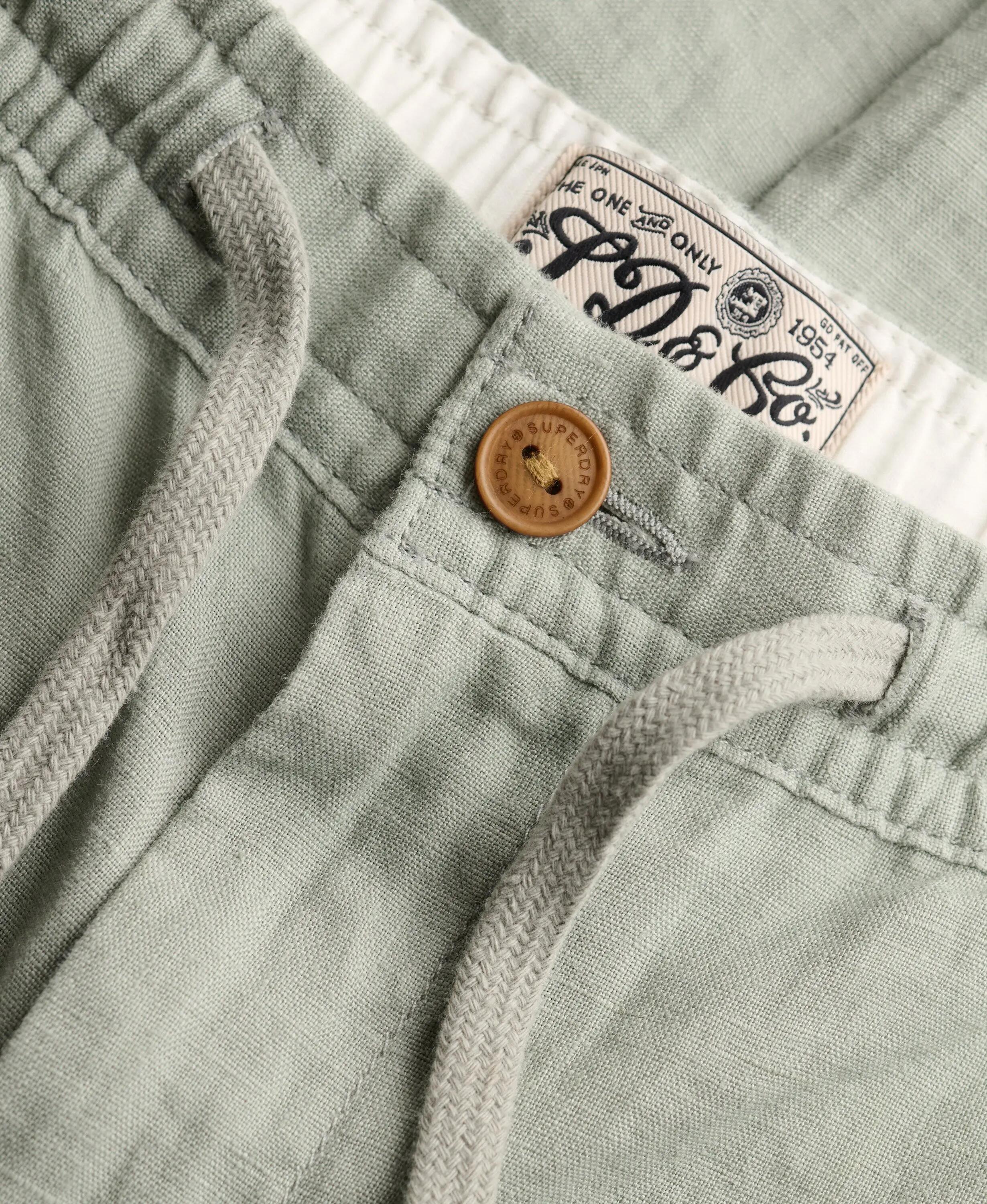 superdry Calças Merchant em linho Bay Green 6/6