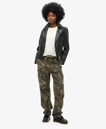 superdry Low Rise Para Cargo damskie spodnie bawełniane Outline Camo