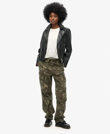 superdry Low Rise Para Cargo damskie spodnie bawełniane Outline Camo