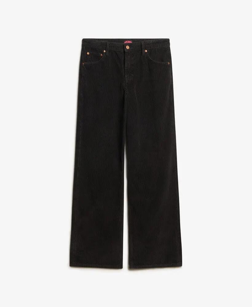 superdry Spodnie sztruksowe mid rise szeroka nogawka 5/5