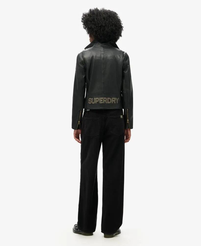 superdry Spodnie sztruksowe mid rise szeroka nogawka 3/5