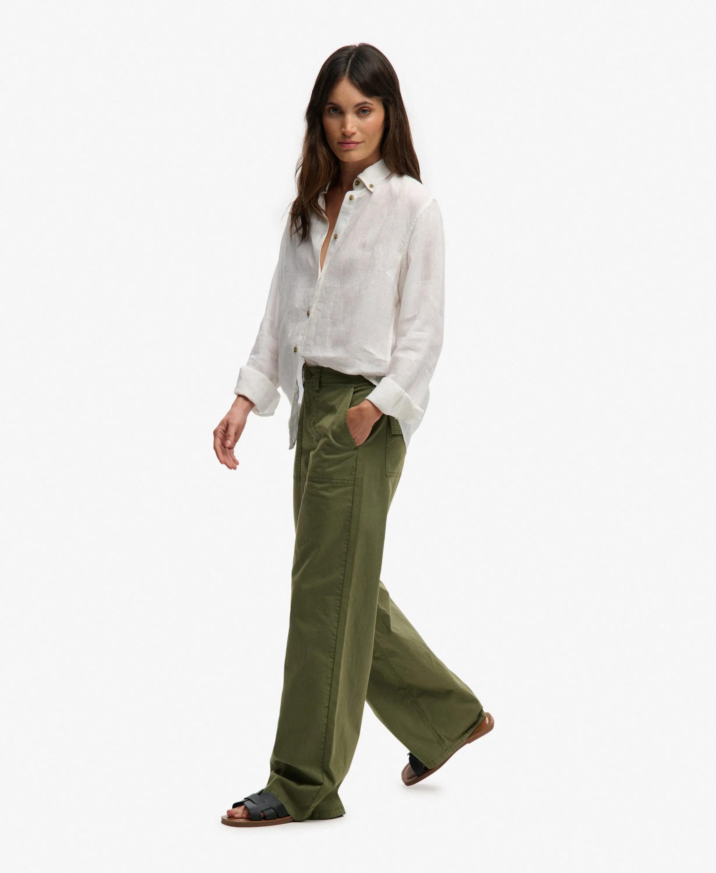 superdry Baggy Cargo Pants — corte recto, Olive Khaki 5/6