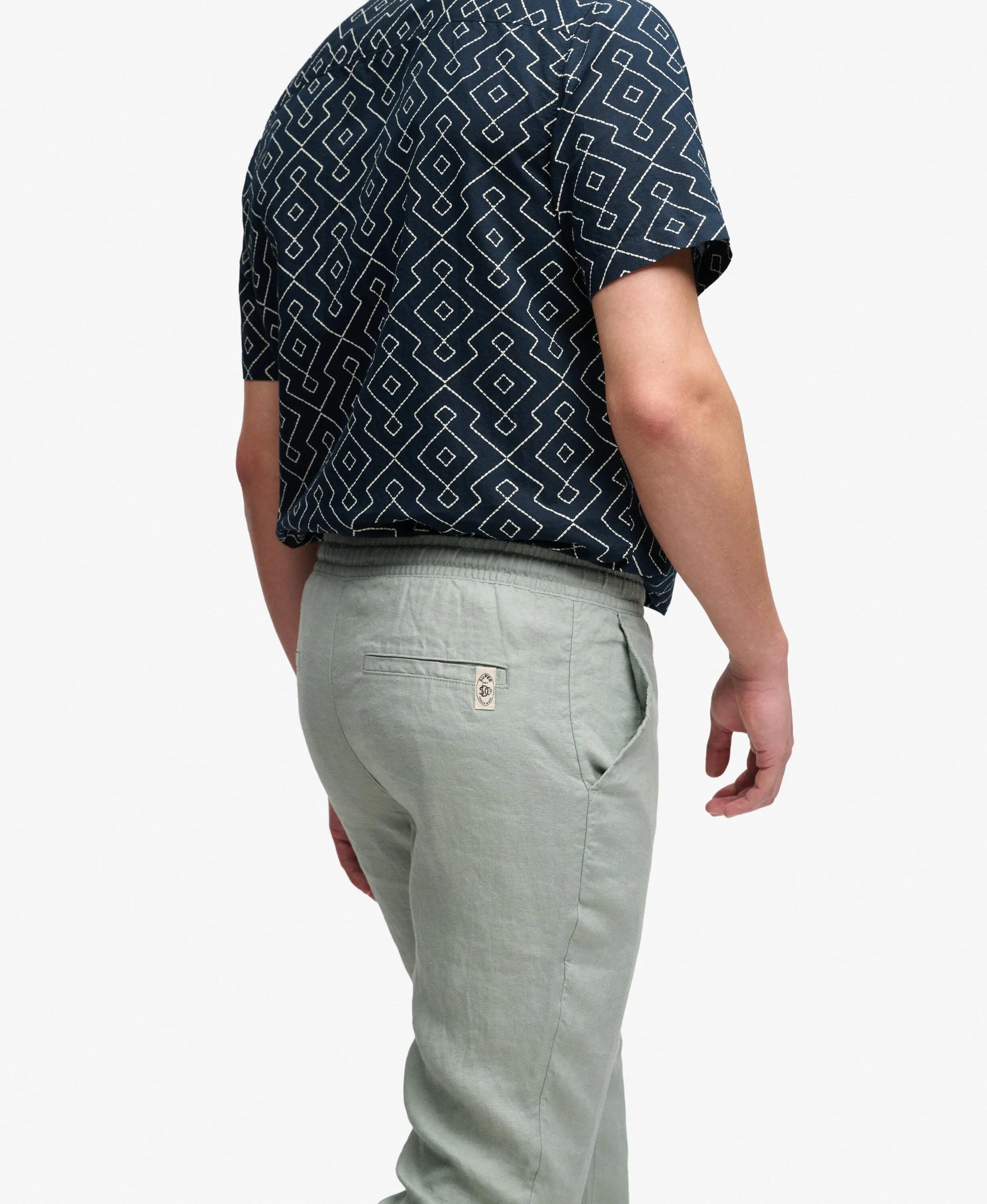 superdry Calças Merchant em linho Bay Green 2/6