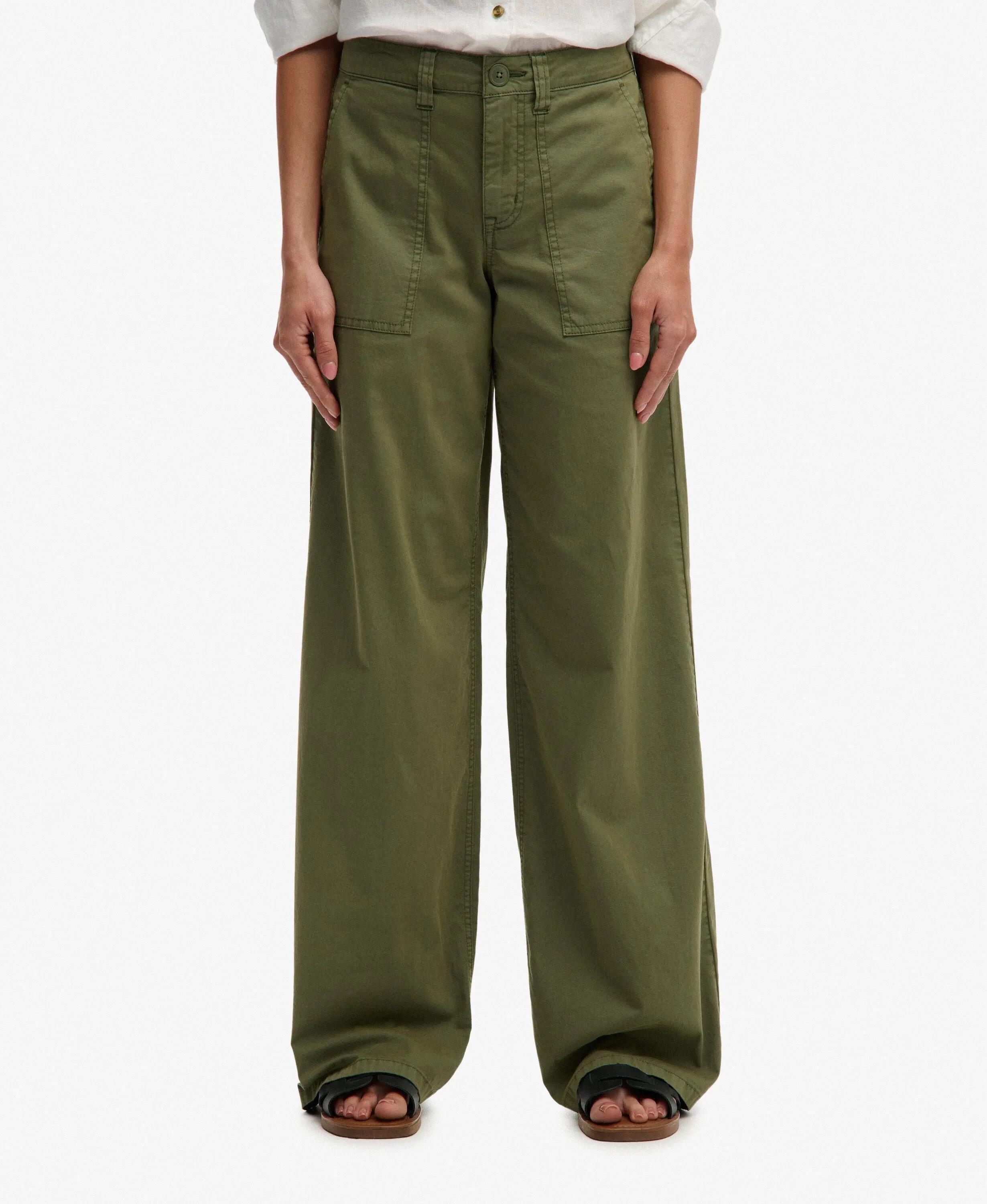 superdry Baggy Cargo Pants — corte recto, Olive Khaki 3/6