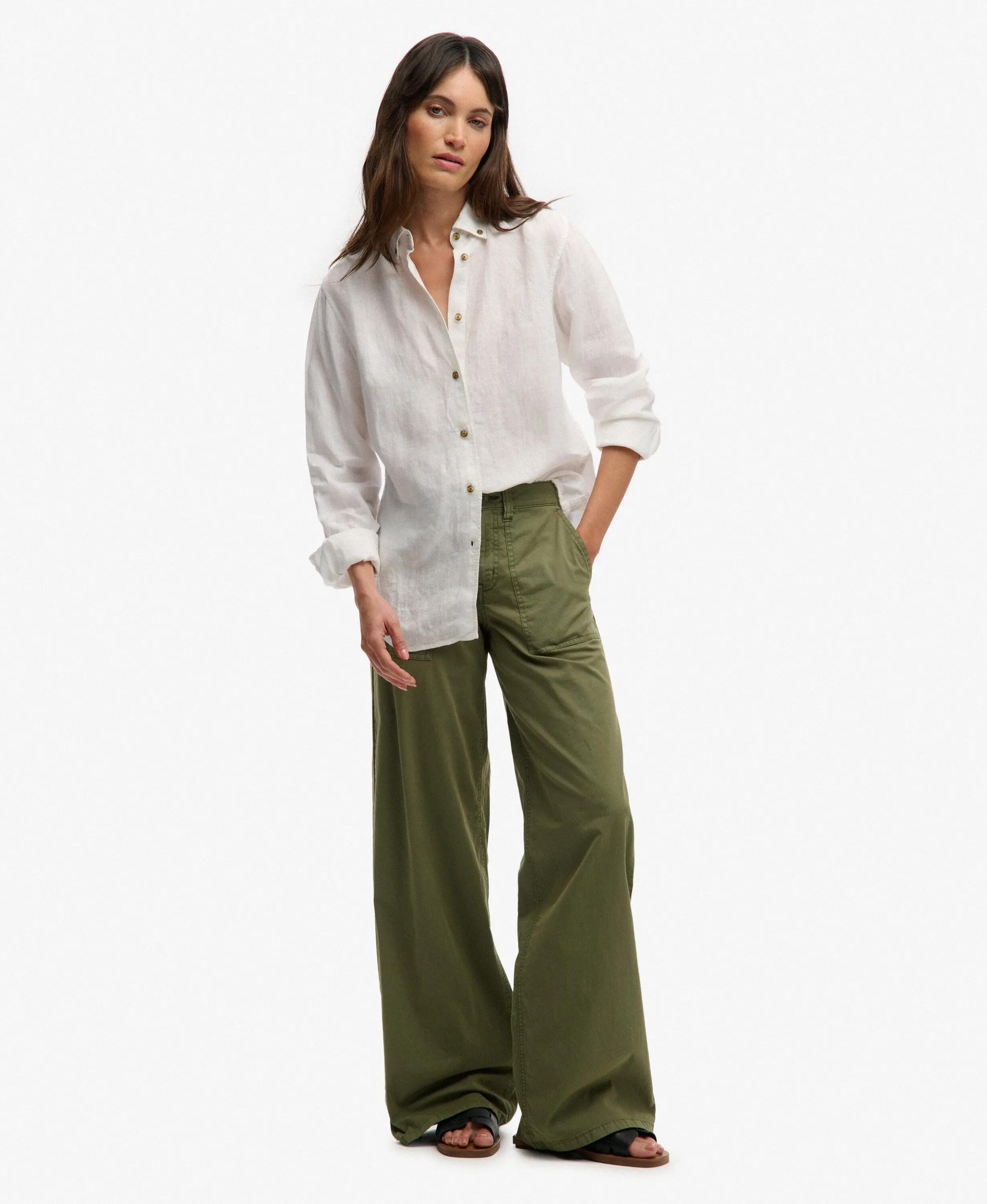 superdry Baggy Cargo Pants — corte recto, Olive Khaki 2/6