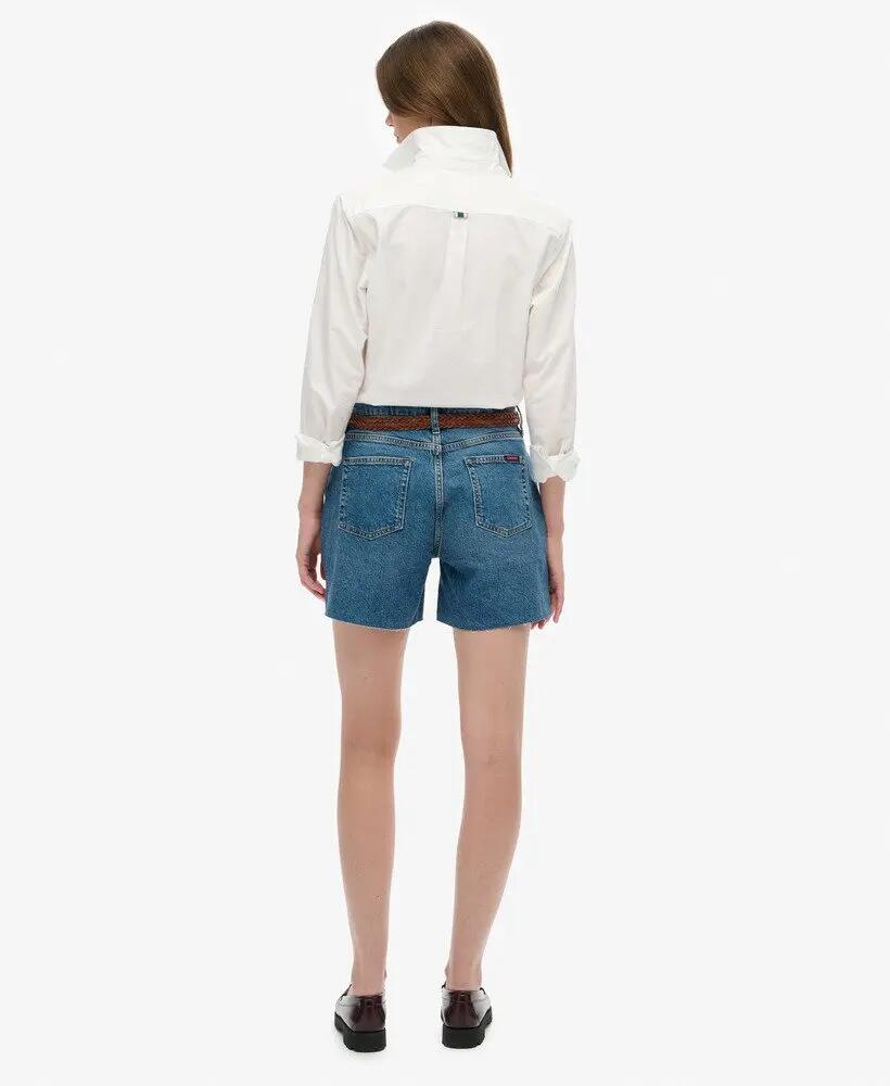 superdry Short taille mi-haute Coupe effilochée – Fulton Vintage Blue 6/6