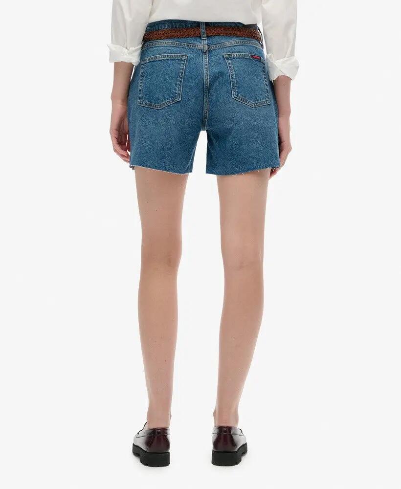 superdry Short taille mi-haute Coupe effilochée – Fulton Vintage Blue 5/6