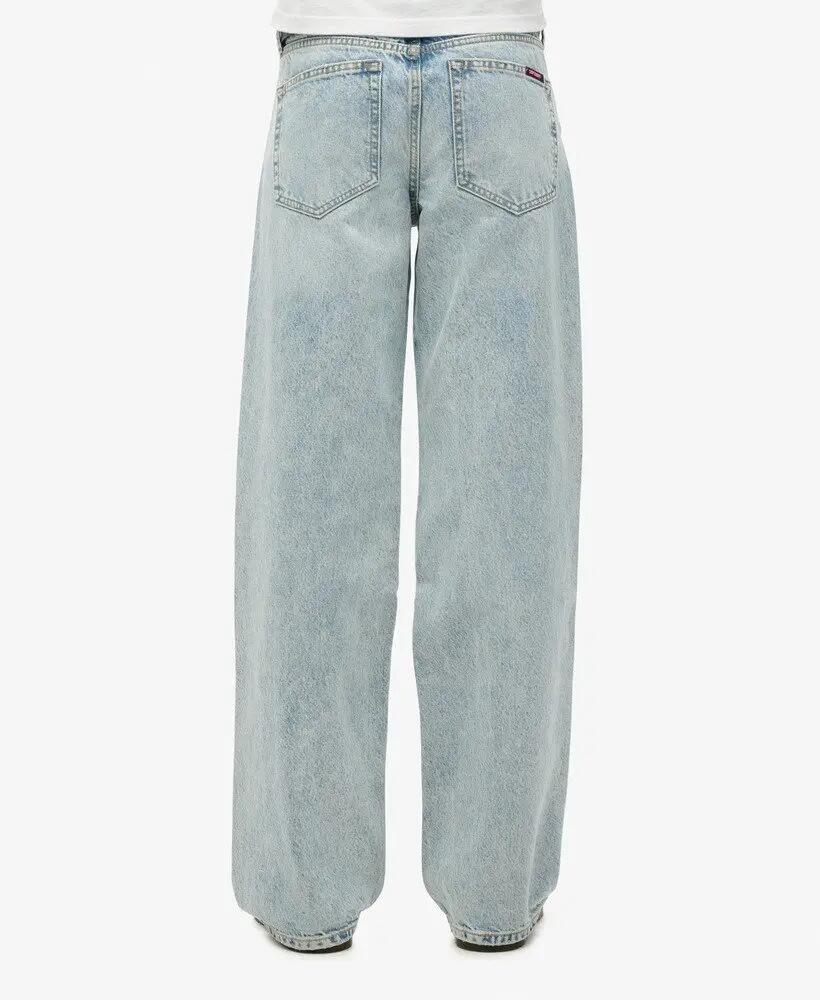 Női, közepes derékú, bő szárú biopamutfedő farmer Superdry 5/6