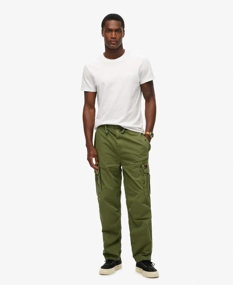superdry Pantalon Baggy Parachute en coton Forest Olive 3/7