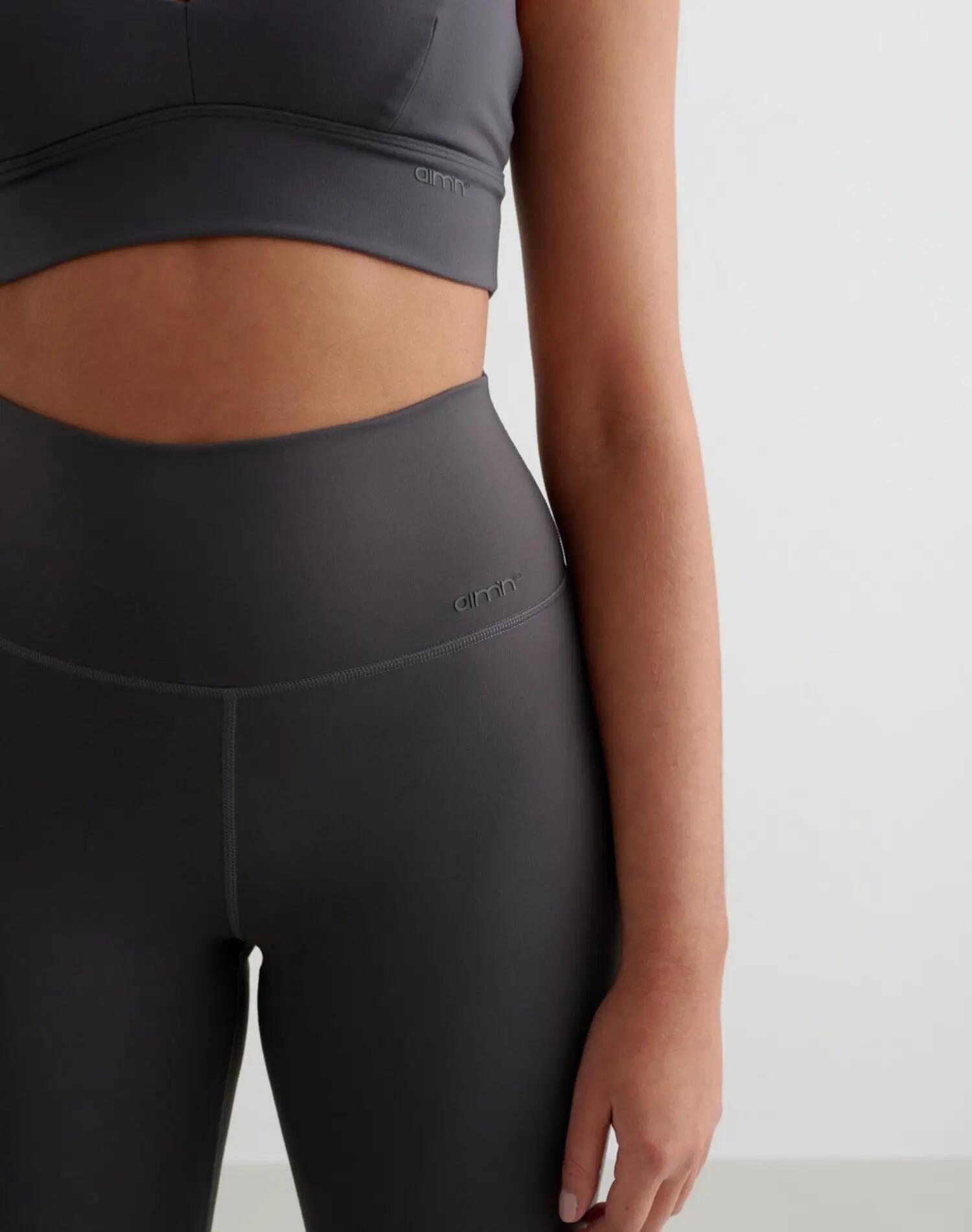 Mallas Mujer Acampanadas Cintura Alta Largo para Altas Sense Flare Gris Sombra 3/4