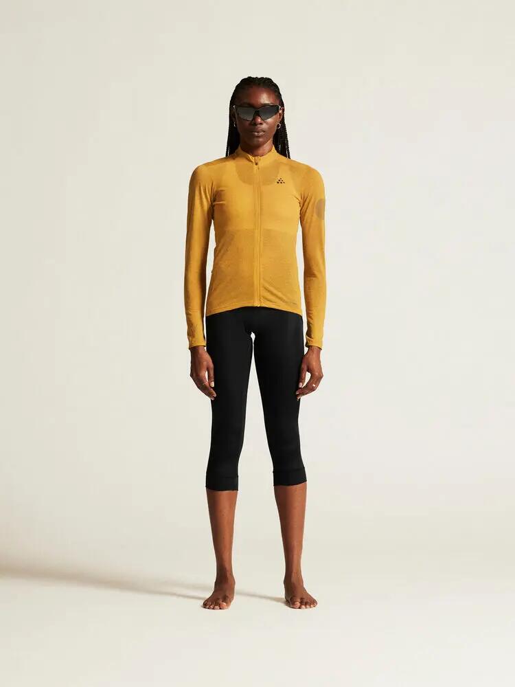 craft Dames lange mouw fietsjersey Core Bike Essence Wool – Turmeric/Melange 7/7