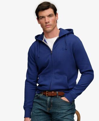 Superdry essential sd co logo zip hoodie – sweat met rits van katoen en