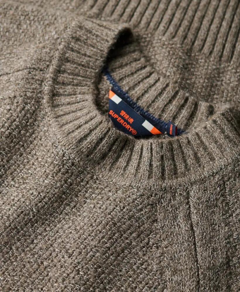 superdry Chunky Raglan Pullover — Slim Fit, Walnut Brown 5/6