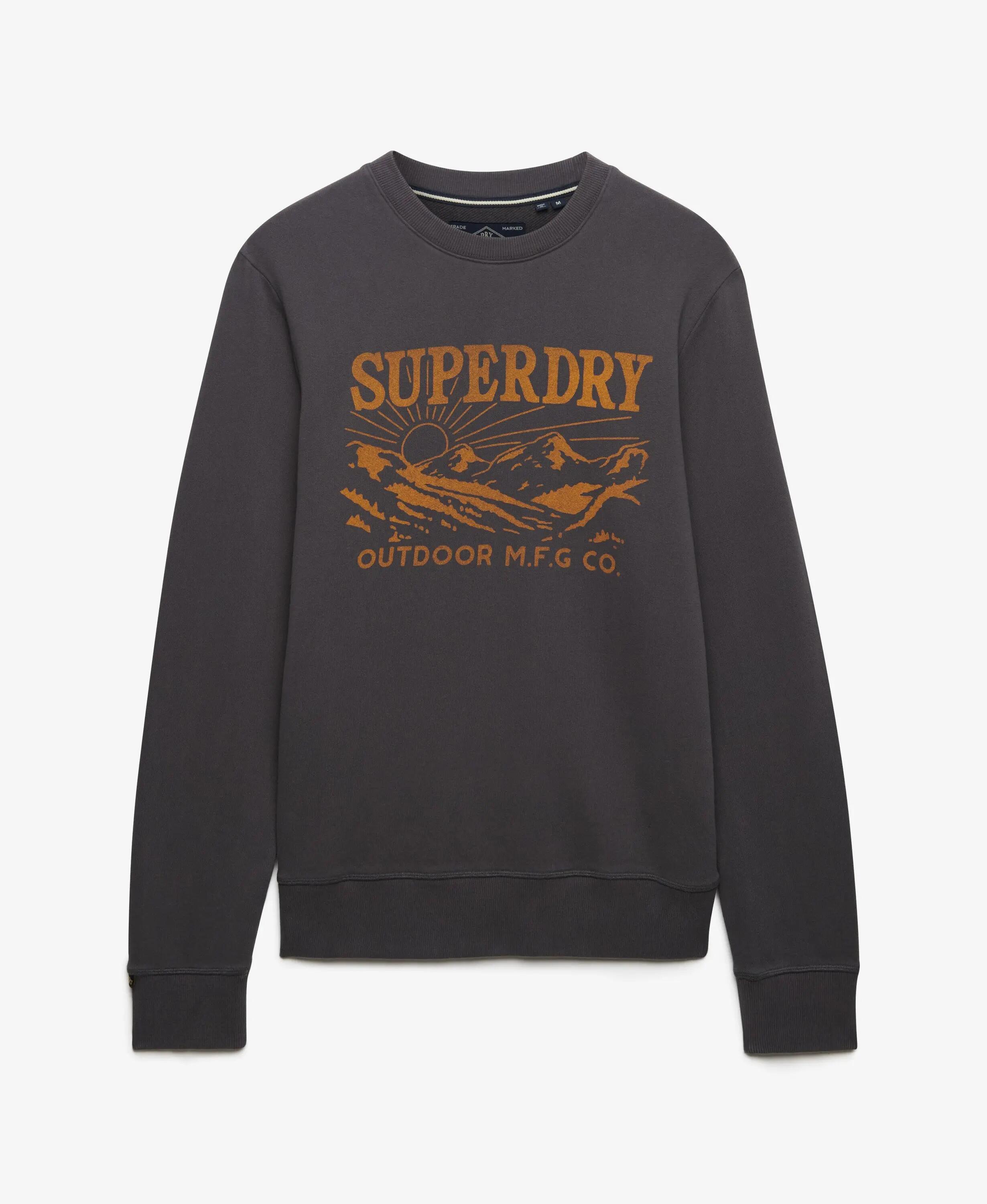 superdry Sweatshirt Retro Outdoor Relaxed en coton — Washed Black 7/7