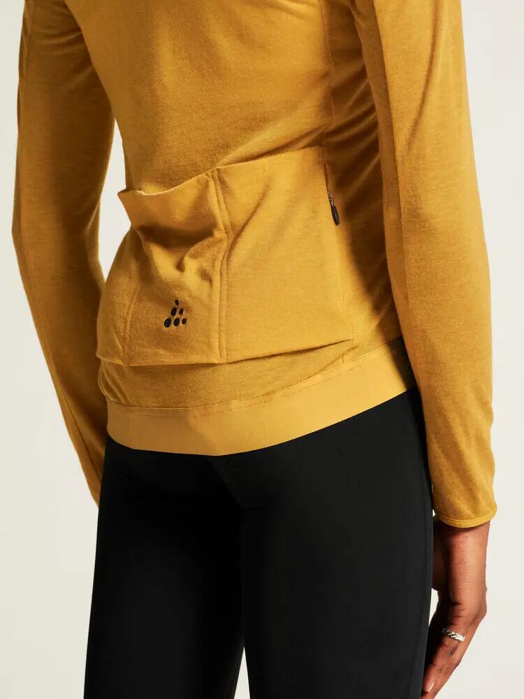 craft Dames lange mouw fietsjersey Core Bike Essence Wool – Turmeric/Melange 6/7