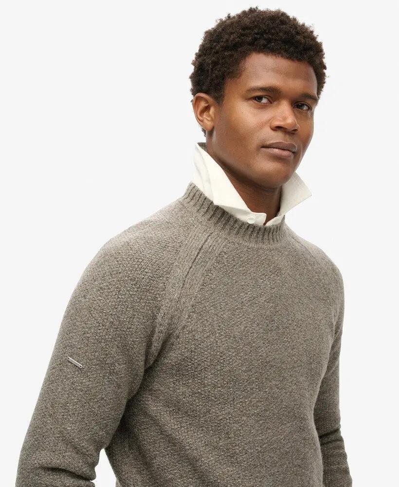 superdry Chunky Raglan Pullover — Slim Fit, Walnut Brown 3/6