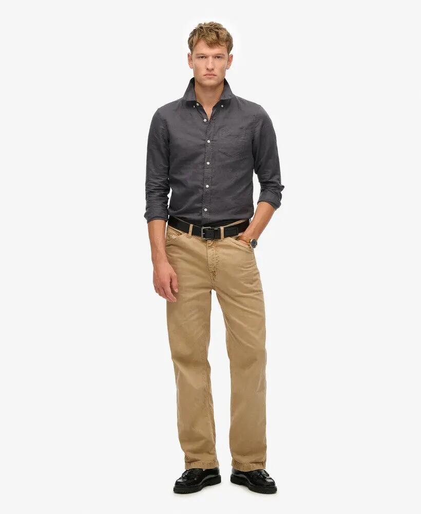 superdry Camisa manga comprida algodão-linho – Corte relaxed 2/6