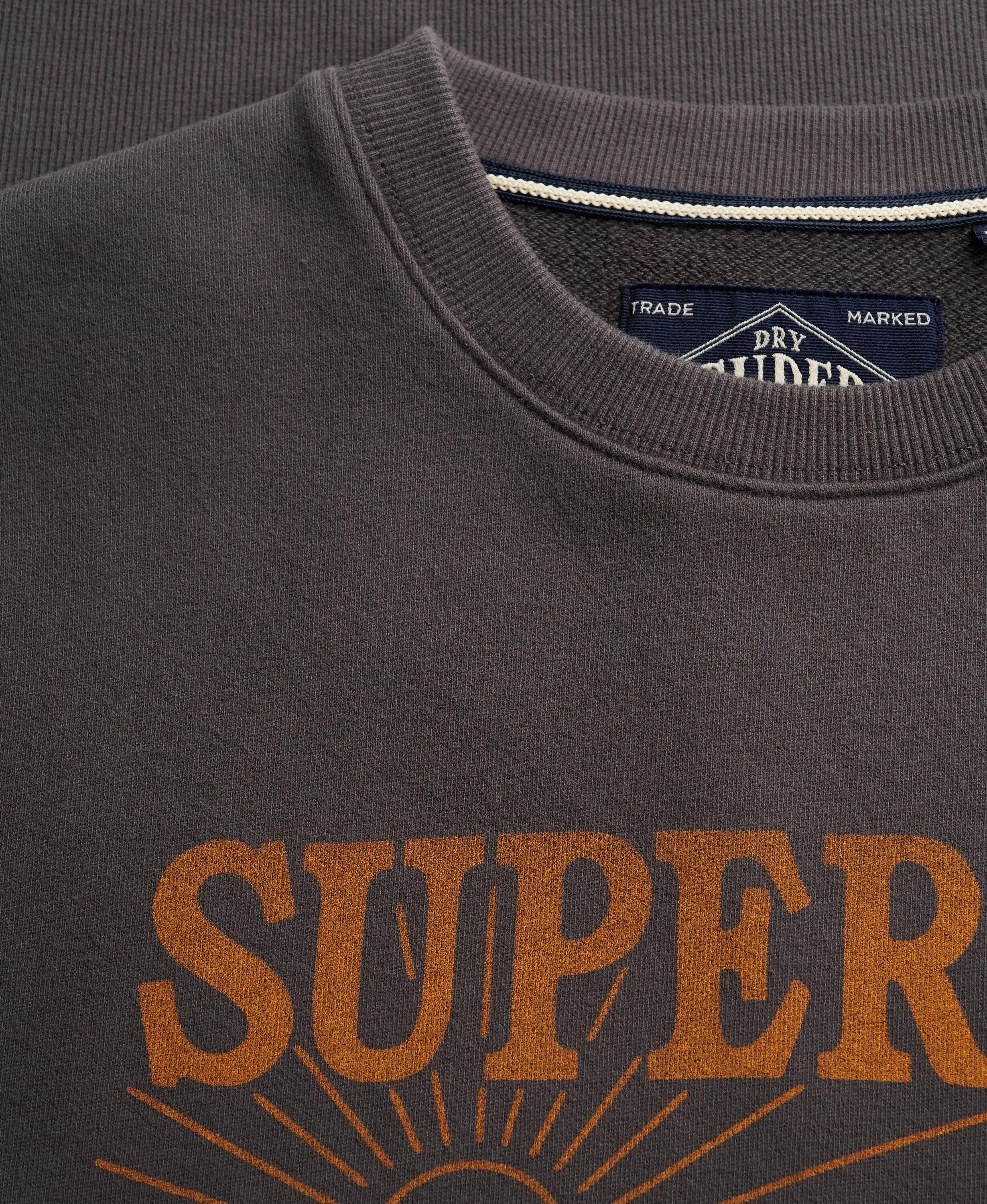 superdry Sweatshirt Retro Outdoor Relaxed en coton — Washed Black 6/7