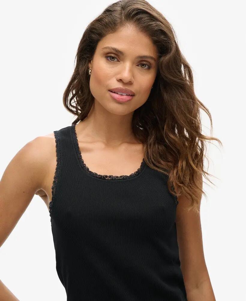 superdry Top de alças Athletic Essentials com renda 3/5