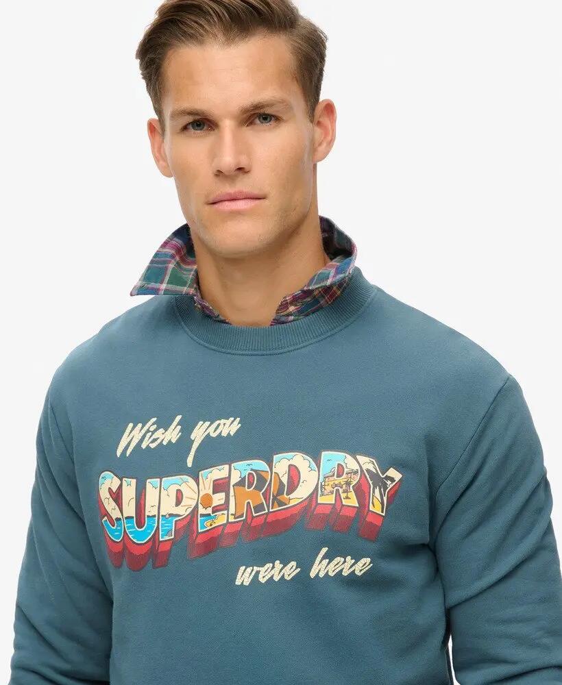superdry Travel Postcard Graphic Crew bluza z organicznej bawełny 3/6
