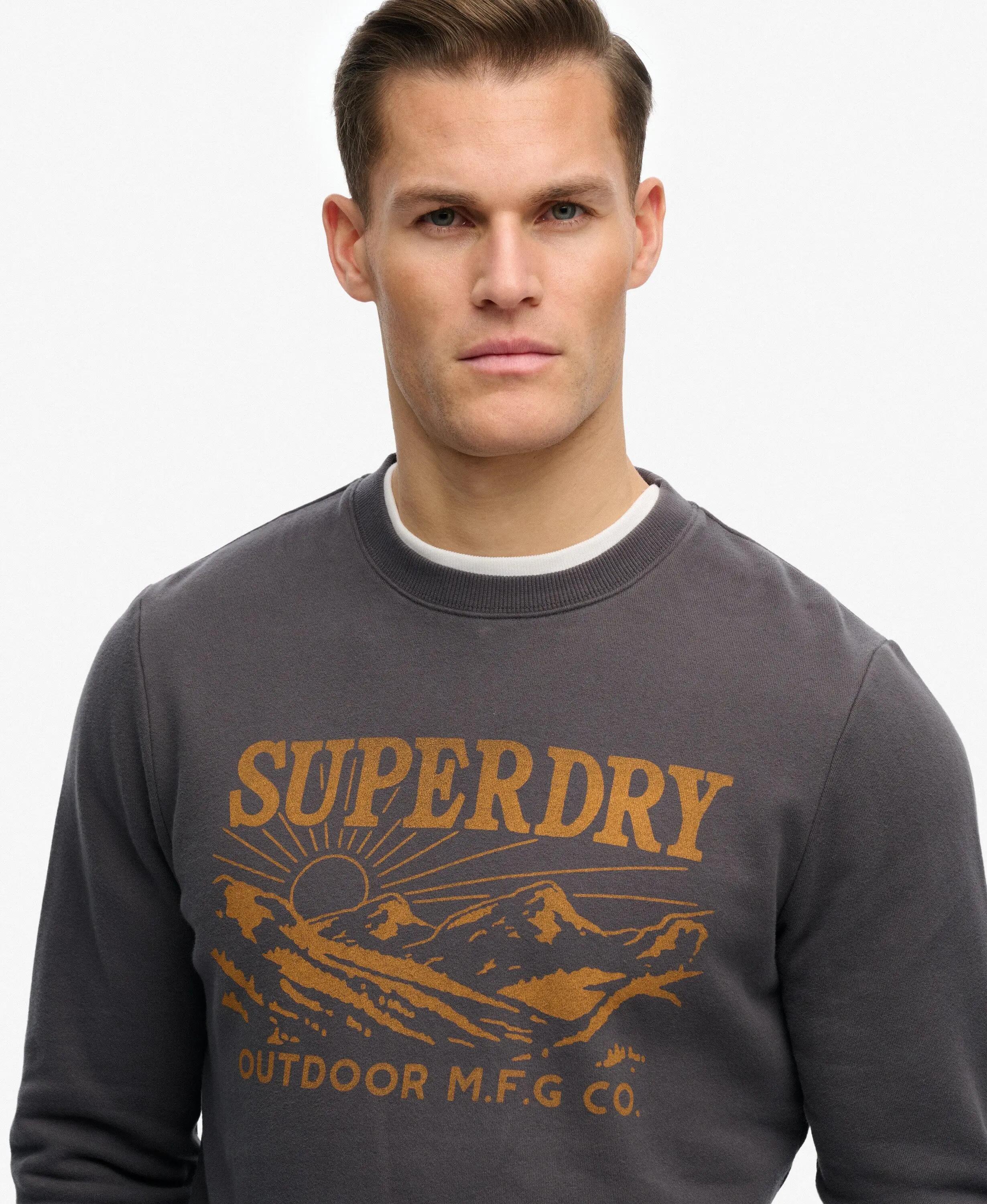 superdry Sweatshirt Retro Outdoor Relaxed en coton — Washed Black 4/7