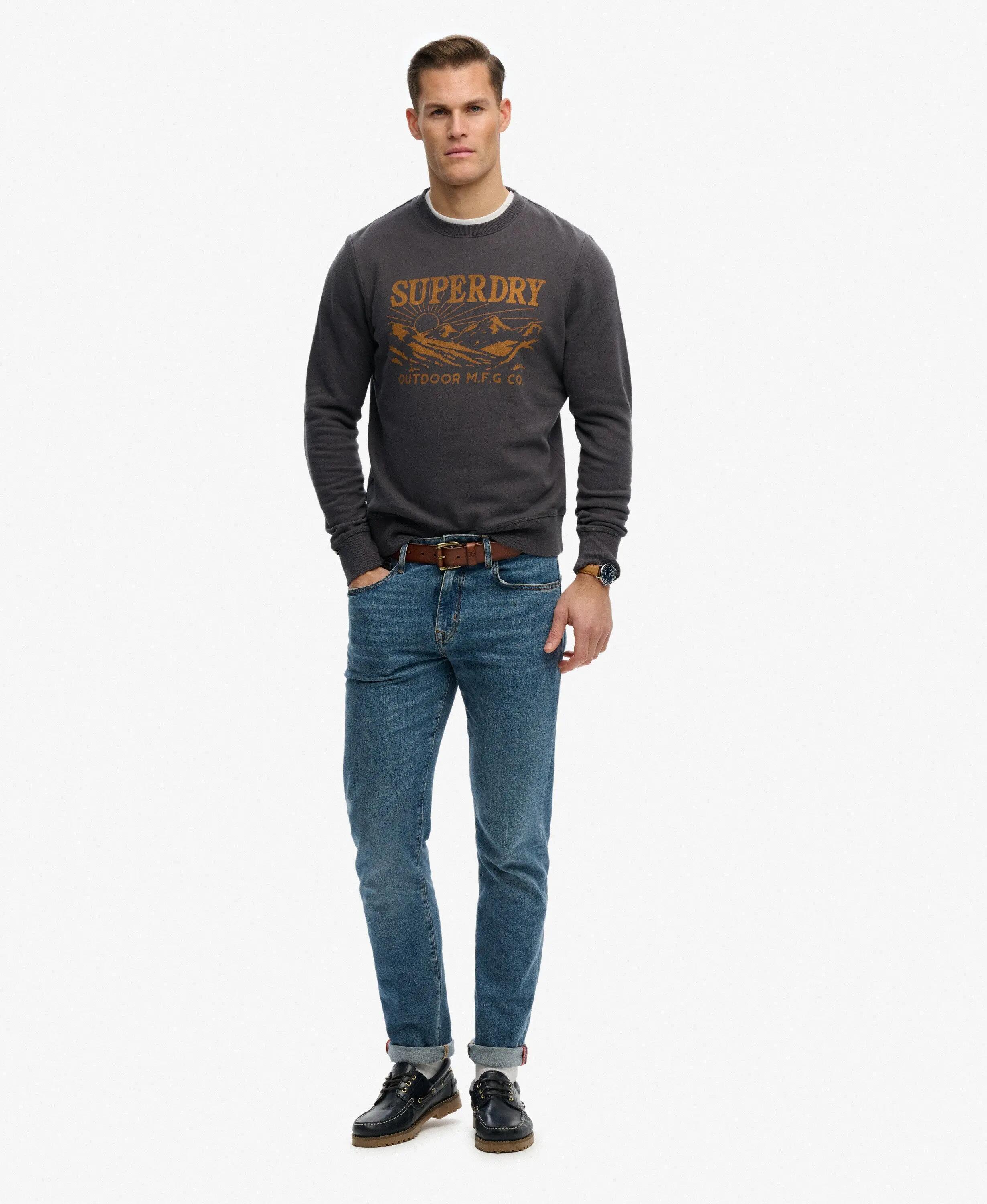 superdry Sweatshirt Retro Outdoor Relaxed en coton — Washed Black 3/7