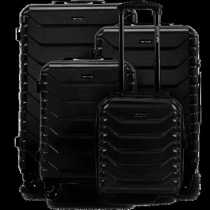 Ensemble de 4 valises Wings CRAKE POLYCARBONE 100% NOIR S/M/L + MINI