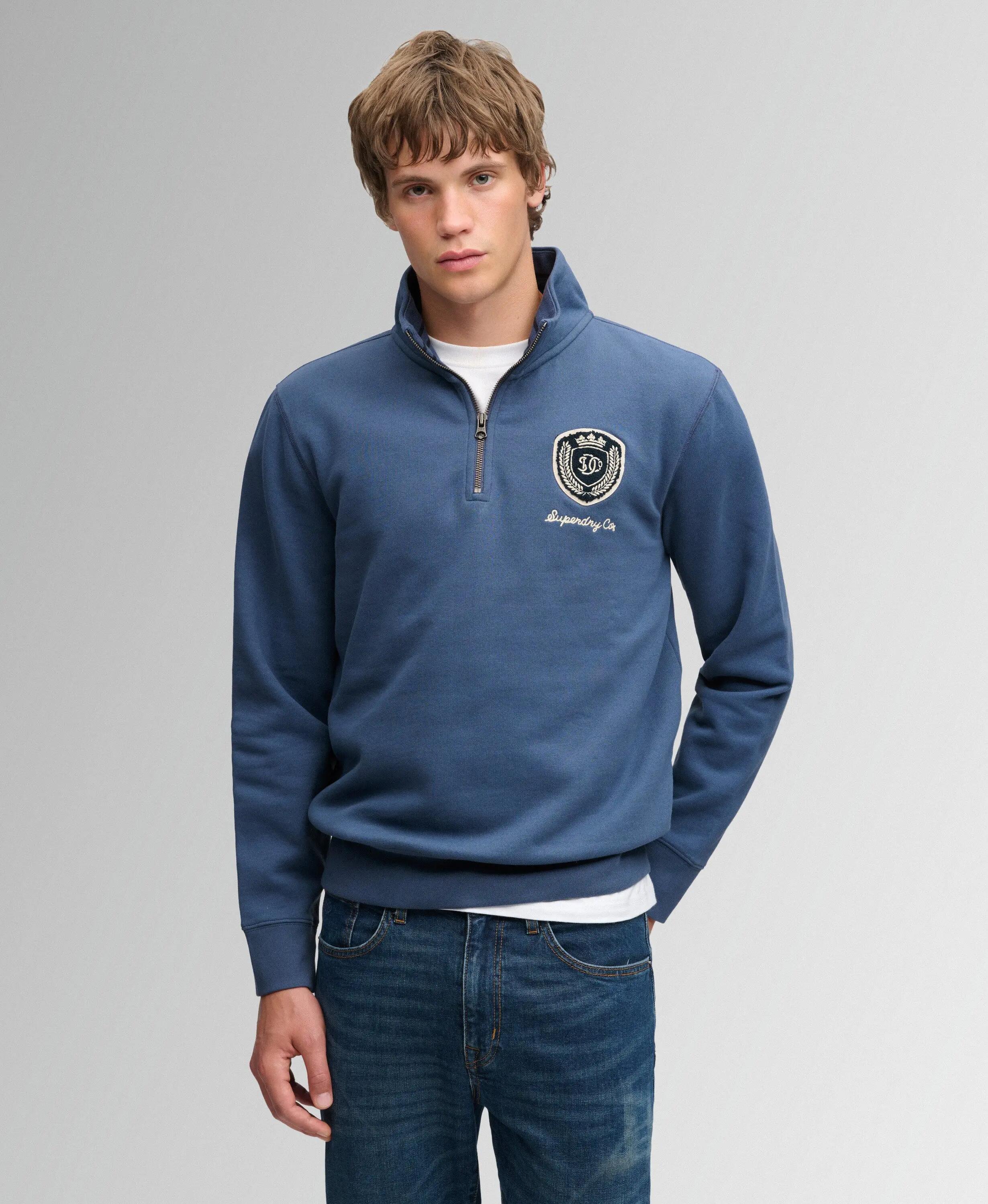 superdry Sweatshirt Vintage Athletic Half Zip em algodão e poliéster reciclado 2/7