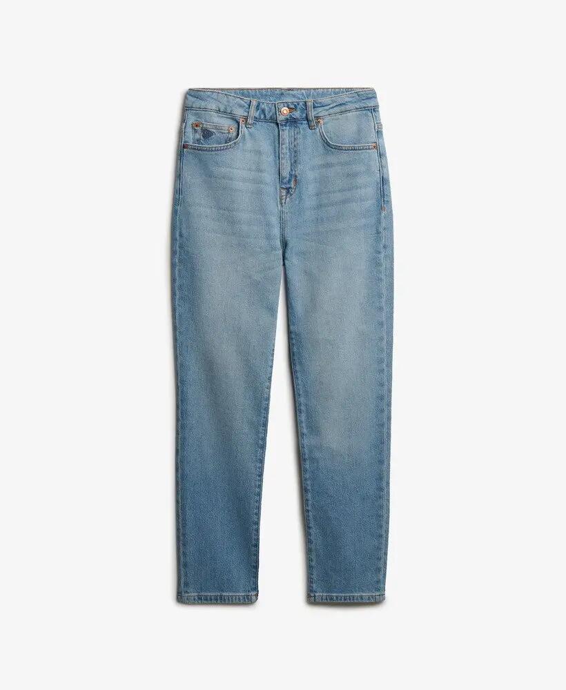 superdry Mom Jeans High Rise em algodão orgânico - Mid Blue Denim 7/7