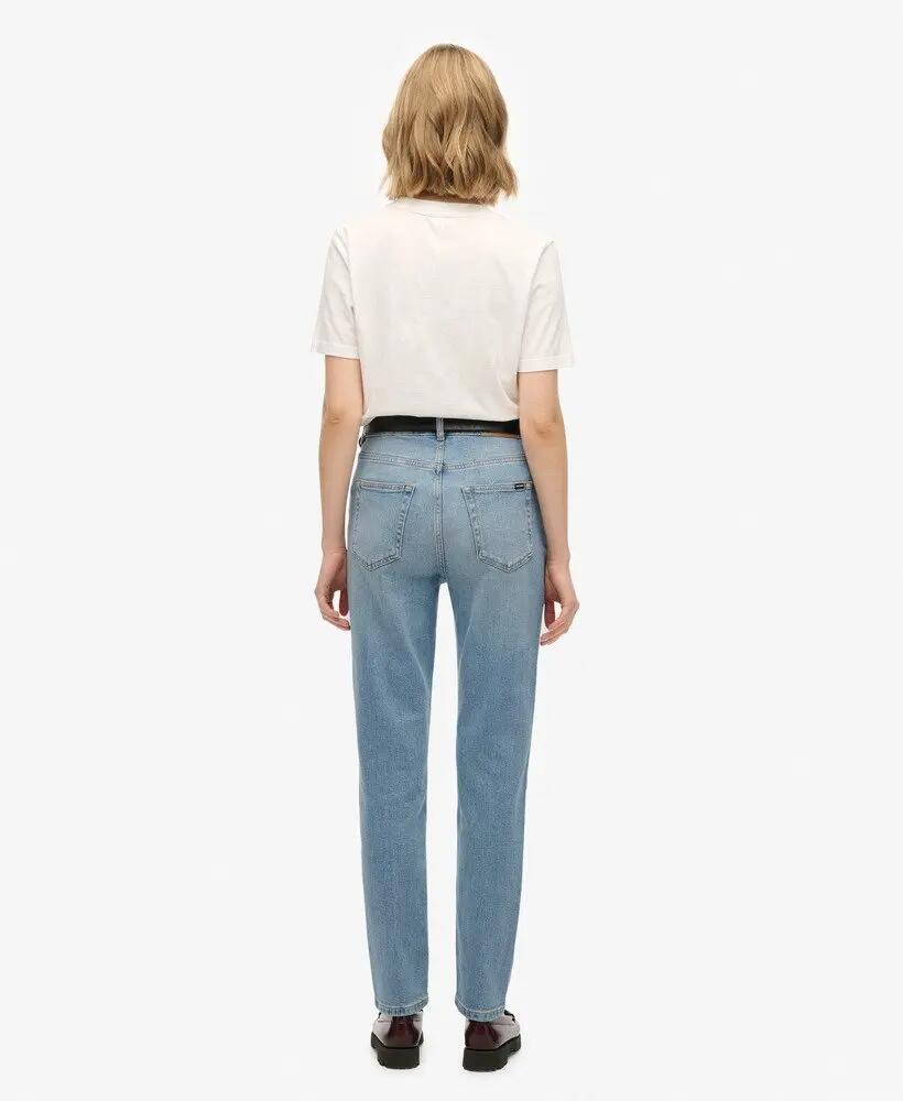 superdry Mom Jeans High Rise em algodão orgânico - Mid Blue Denim 6/7