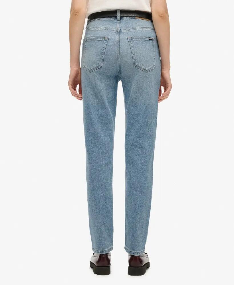 superdry Mom Jeans High Rise em algodão orgânico - Mid Blue Denim 5/7