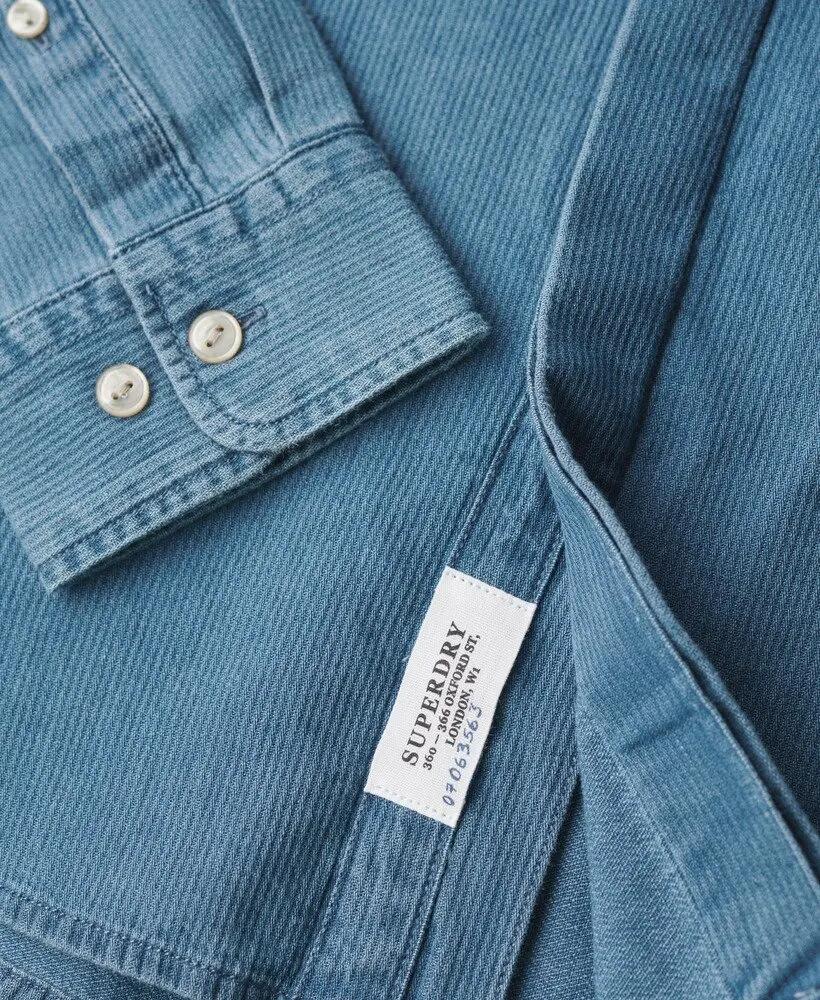superdry The Merchant Store - Camisa Henley Indigo Heavy Wash 6/7
