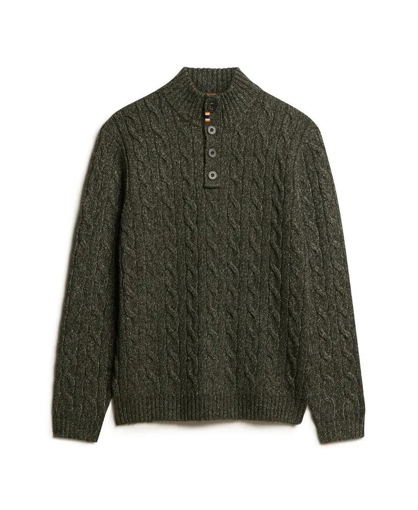 superdry Camisola Cable Button Neck – gola alta com botões 6/6