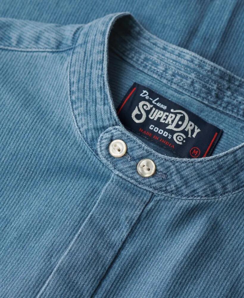 superdry The Merchant Store - Camisa Henley Indigo Heavy Wash 5/7