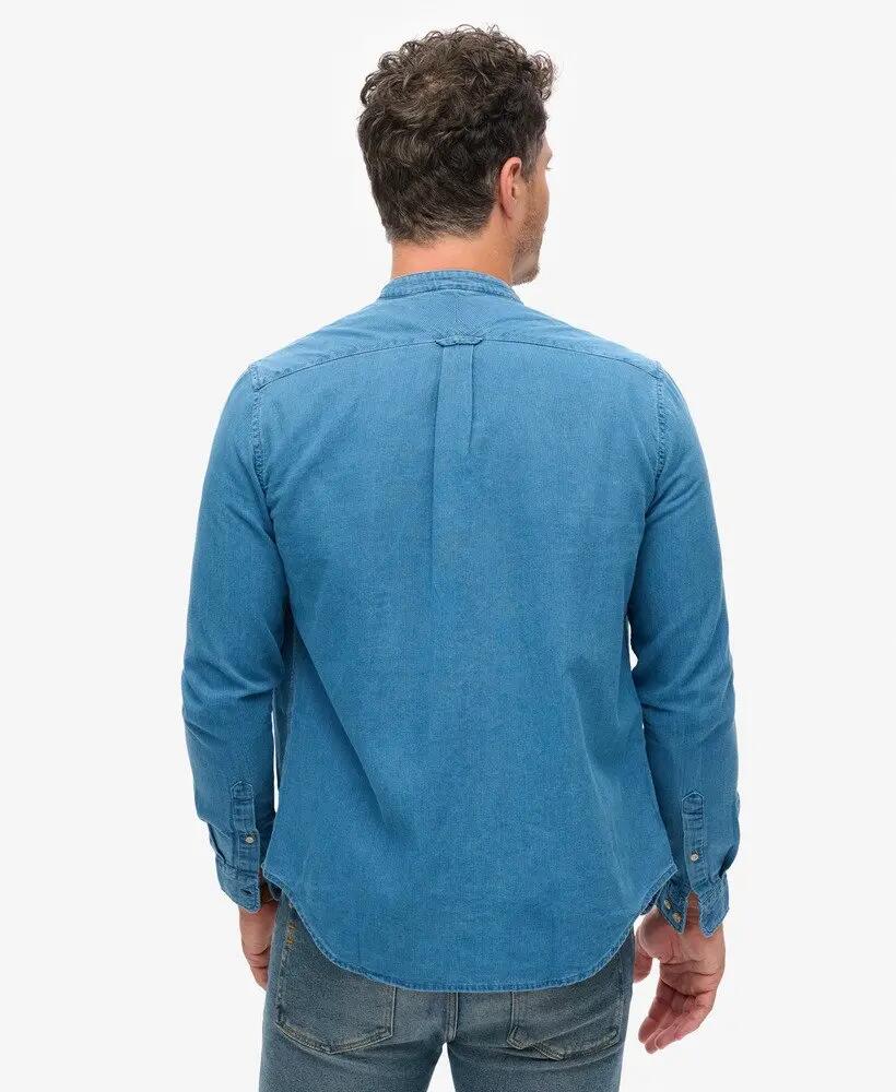 superdry The Merchant Store - Camisa Henley Indigo Heavy Wash 4/7
