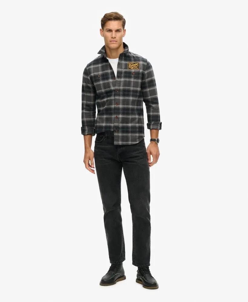 superdry Herren Overshirt bestickt kariert Roderick Check Black 3/7
