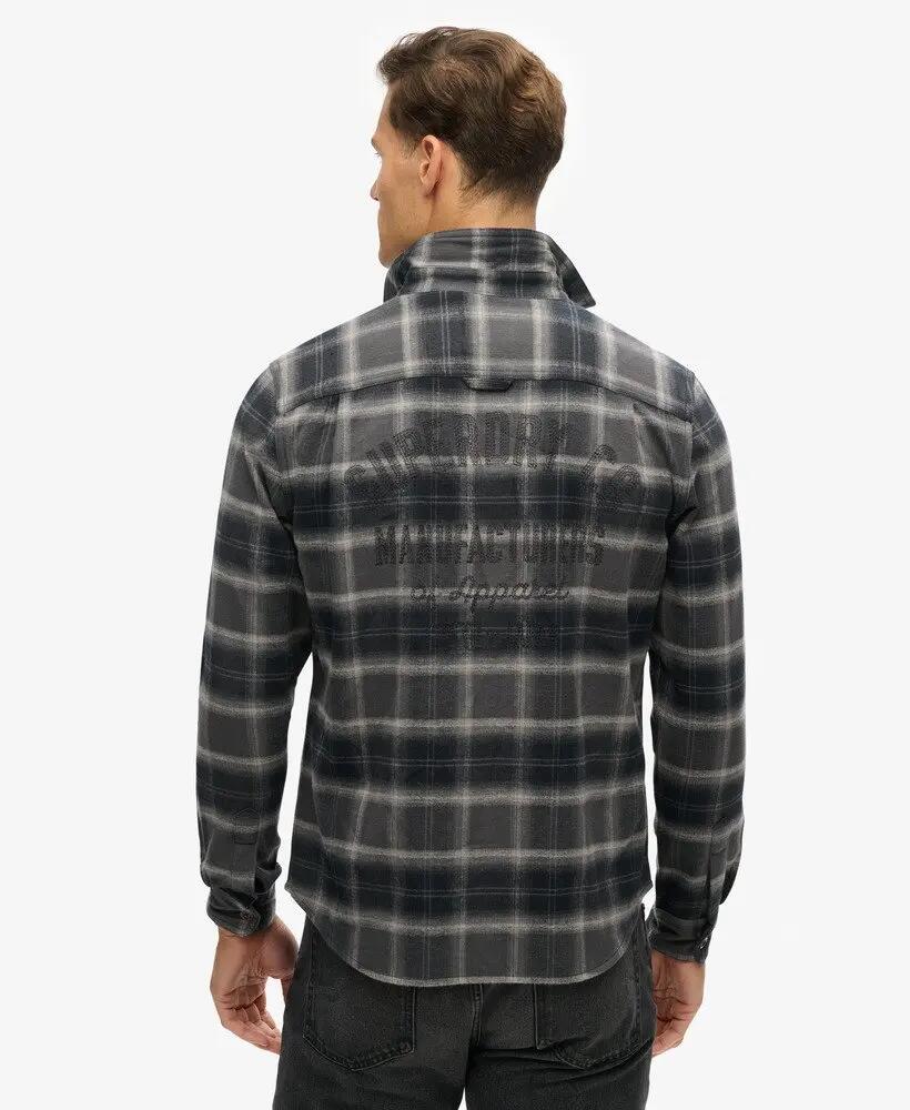 superdry Herren Overshirt bestickt kariert Roderick Check Black 2/7