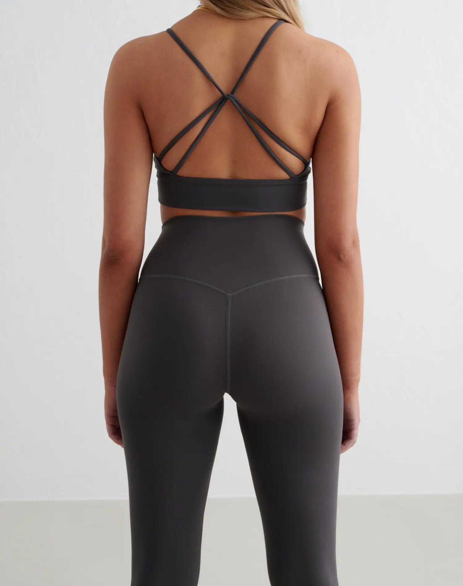 Mallas Mujer Acampanadas Cintura Alta Largo para Altas Sense Flare Gris Sombra 4/4