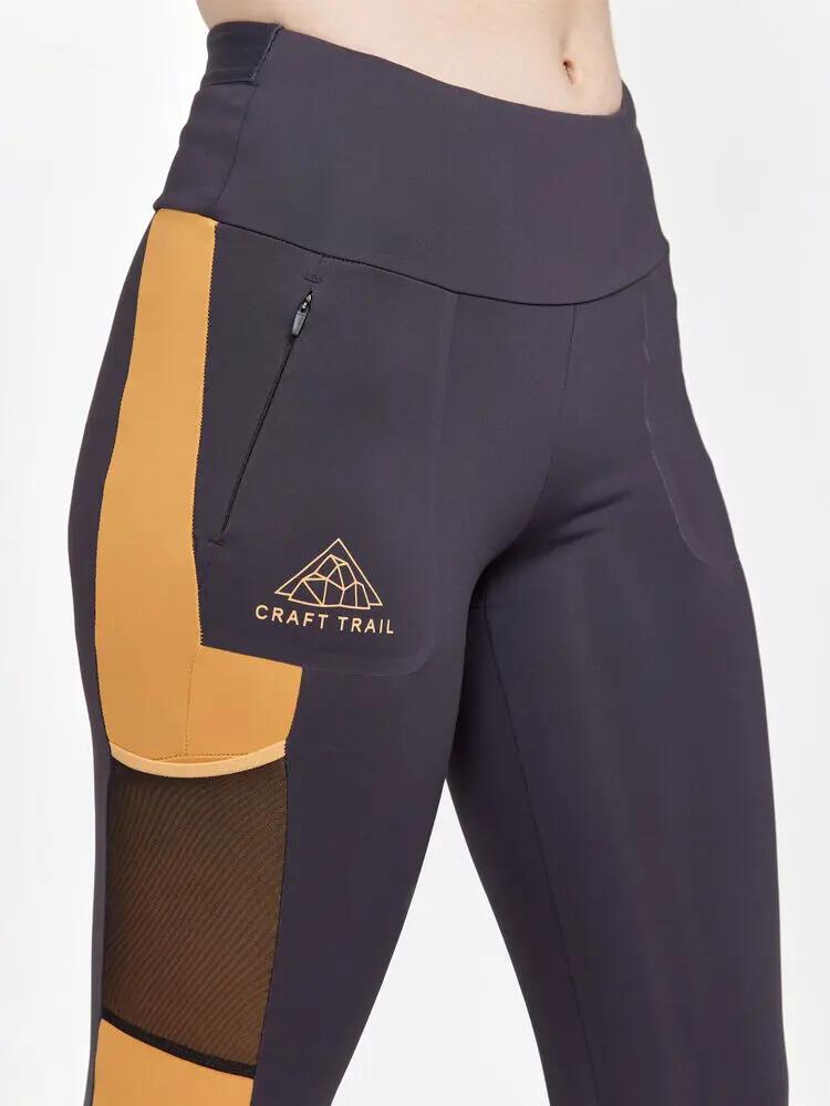 craft PRO Trail Tights W — Trail-Lauf Tight aus recyceltem Polyamid 5/7