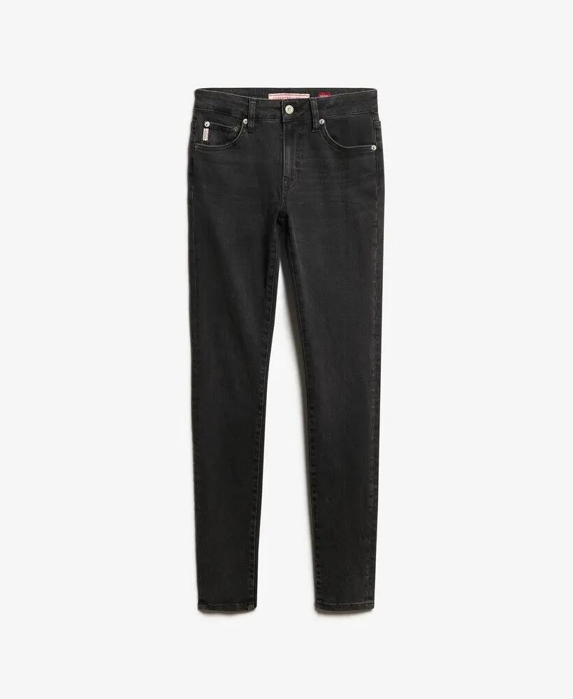 superdry Dżinsy skinny z organicznej bawełny, średni stan - Walcott Black Stone 7/7