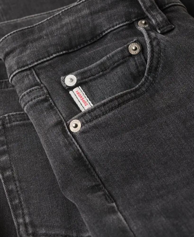 superdry Dżinsy skinny z organicznej bawełny, średni stan - Walcott Black Stone 6/7