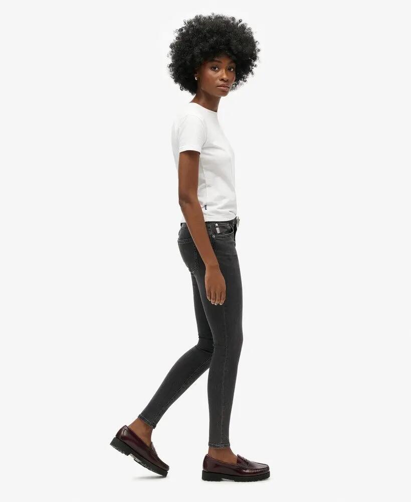 superdry Dżinsy skinny z organicznej bawełny, średni stan - Walcott Black Stone 4/7