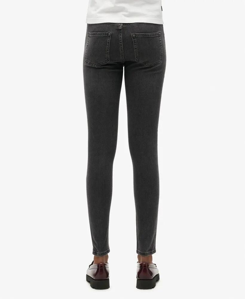 superdry Dżinsy skinny z organicznej bawełny, średni stan - Walcott Black Stone 3/7