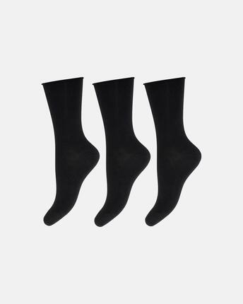 decoy Knöchelsocken Bambus 3er-Pack — weich und atmungsaktiv – BLACK (1100)