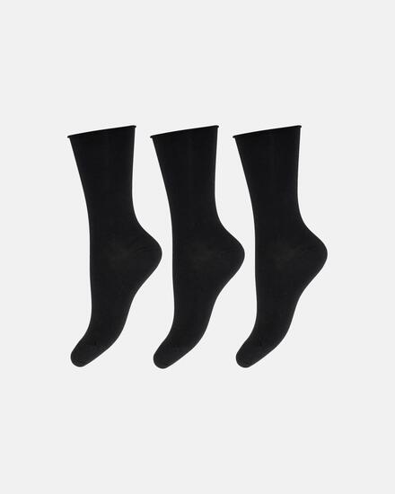 decoy Knöchelsocken Bambus 3er-Pack — weich und atmungsaktiv – BLACK (1100)