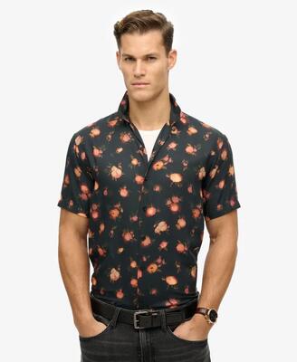 Superdry korte mouw blouse bedrukt in modal – abstract floral red