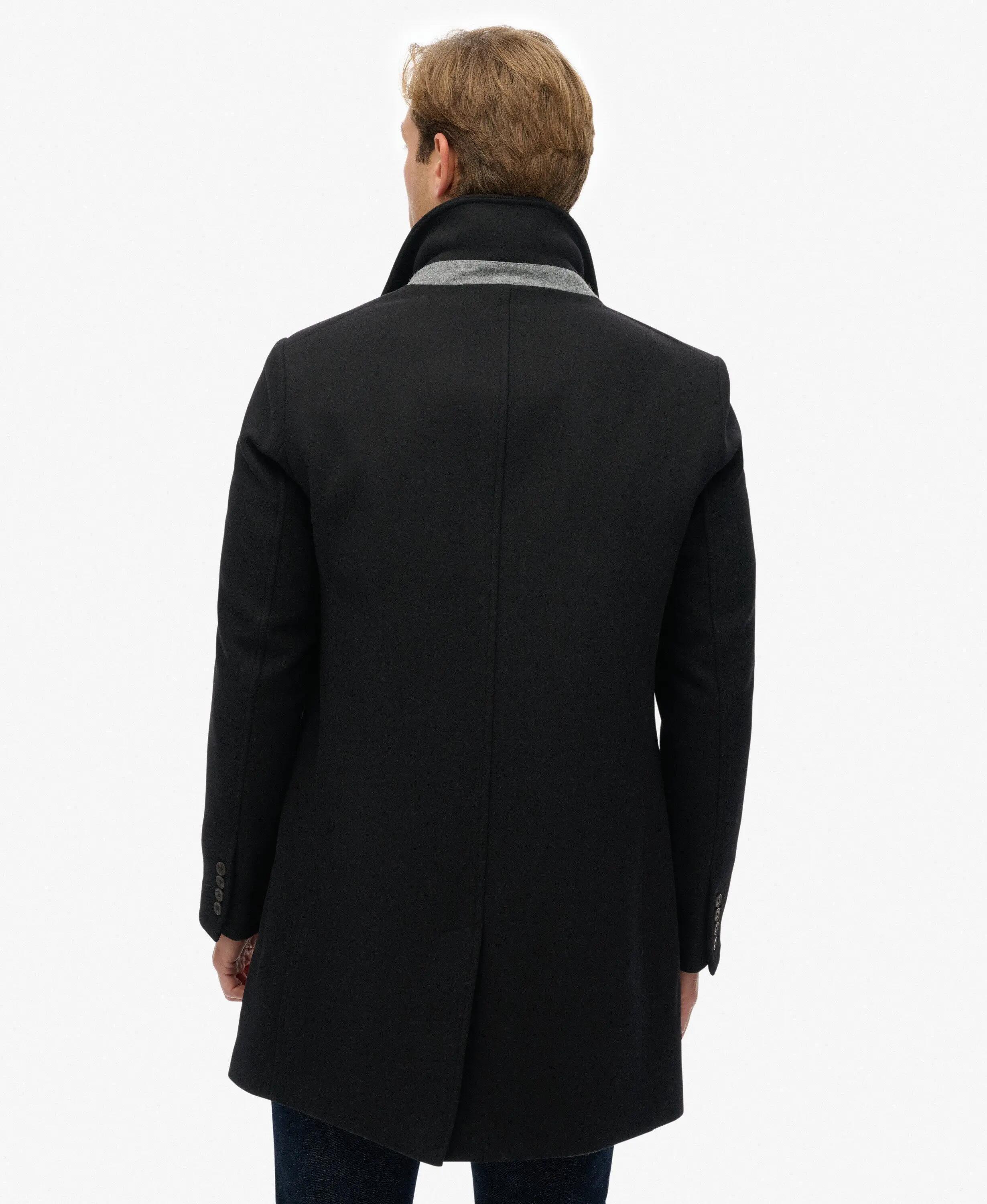 superdry Manteau Tailored Two-in-One Town Coat en laine, slim, noir 7/7