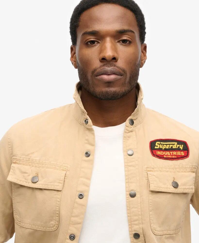 superdry Overshirt in canvas con patch – Shaker Beige 3/4