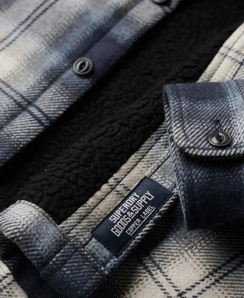 superdry Wool Miller Overshirt en laine à motif à carreaux 5/6
