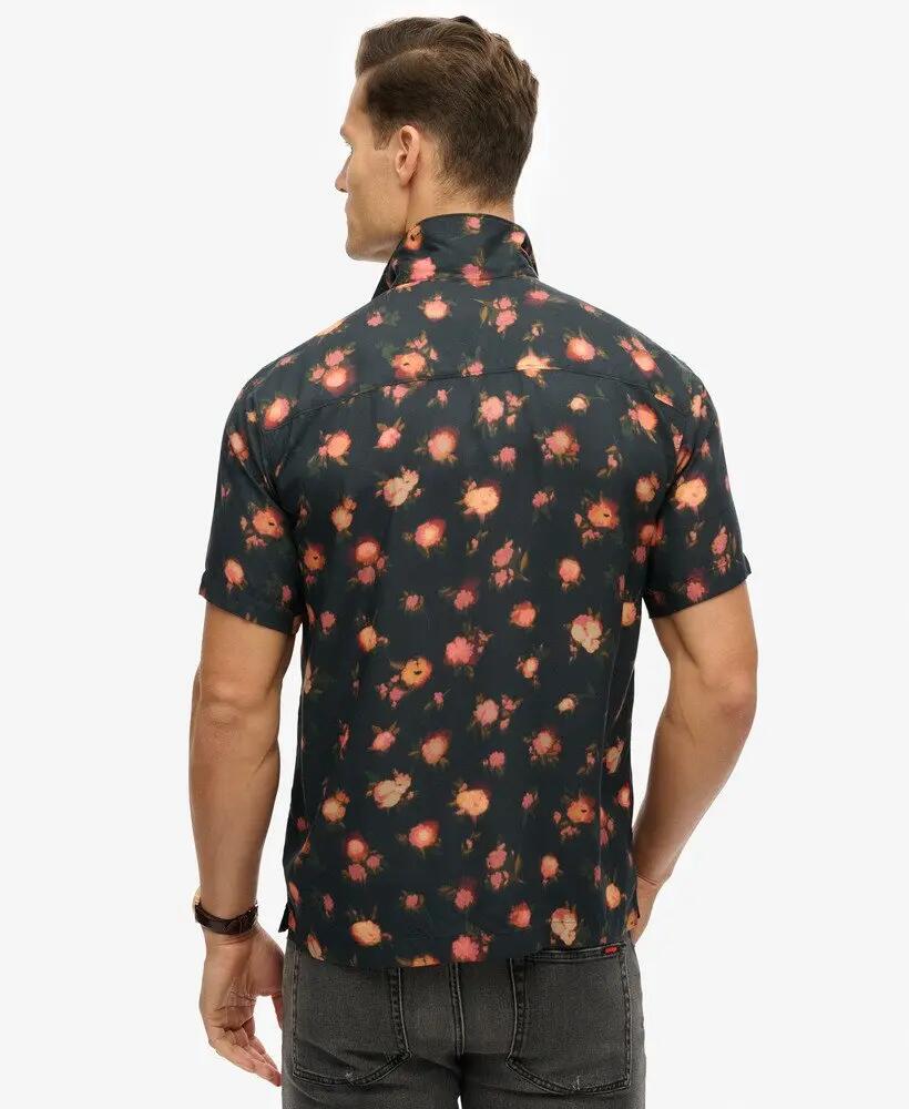 superdry Korte mouwen bedrukt overhemd – Abstract Floral Red, 100% modal 4/5